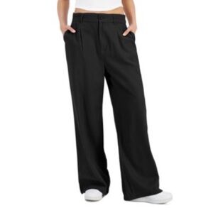 Rewash Black High-Rise Linen Wide-Leg Pleat-Front Trouser
Pants